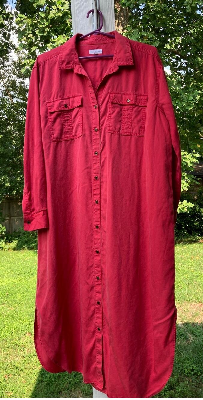 Westbound - Relaxed Boho Chic Lagenlook Utilitarian Shirt Dress/Duster - L